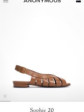 Anonymous Sophie 20 Brown Leather Slingback Sandal